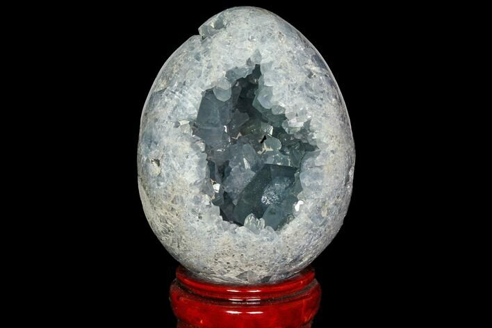 Crystal Filled Celestine (Celestite) Egg Geode - Madagascar #119364